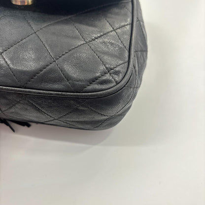 Chanel Quilted Fringe Chain Shoulder Bag Black — view 7