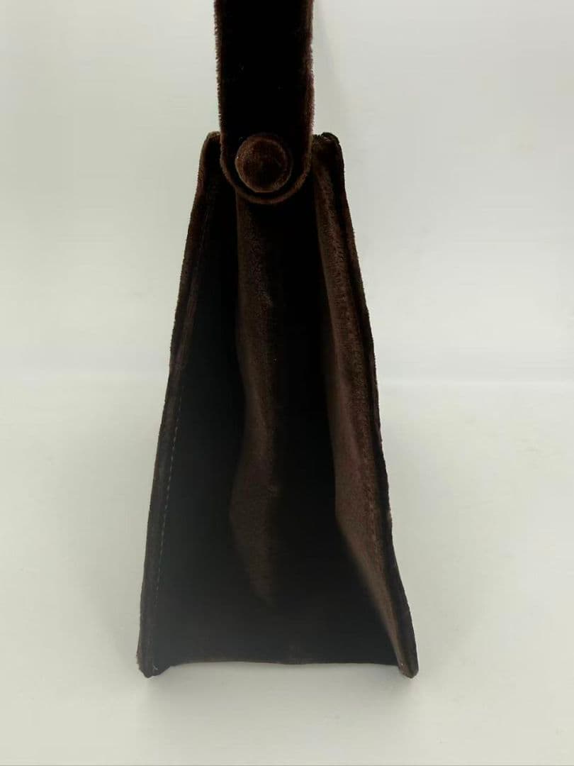 Chanel Velvet Handbag Brown — view 2