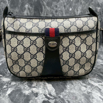 Gucci GG Sherry Line Shoulder Bag Navy Logo — view 2
