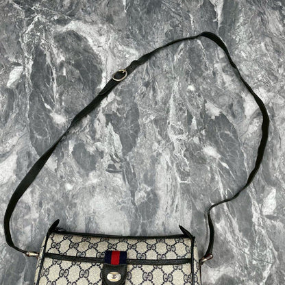 Gucci GG Sherry Line Shoulder Bag Navy Logo — view 4