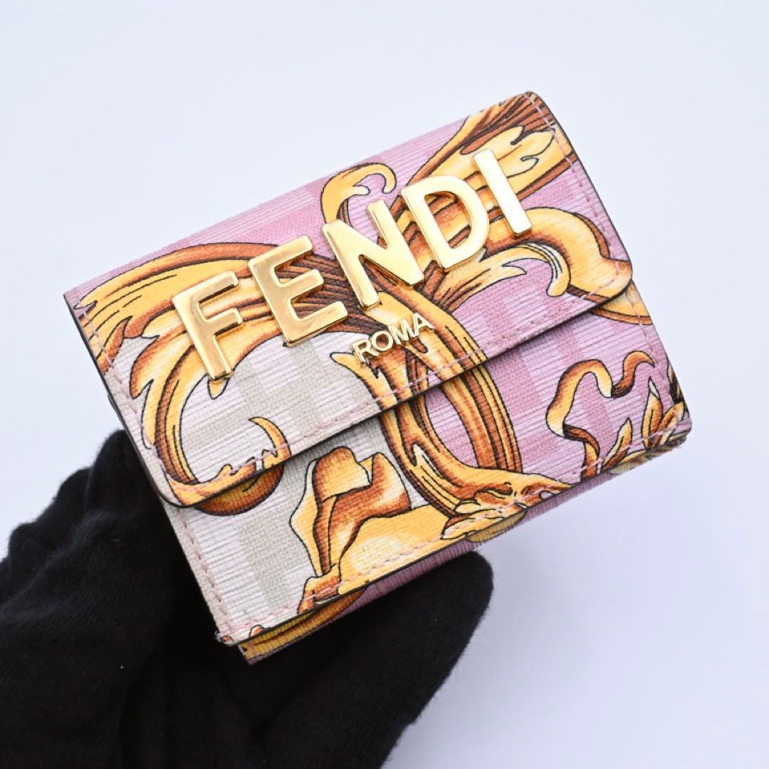 Fendi Fender Che Trifold Wallet Collaboration Pink