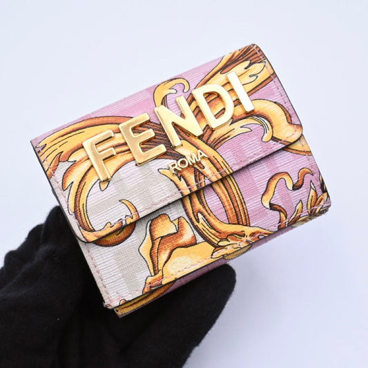 Fendi Fender Che Trifold Wallet Collaboration Pink