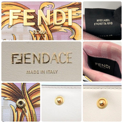 Fendi Fender Che Trifold Wallet Collaboration Pink — view 9