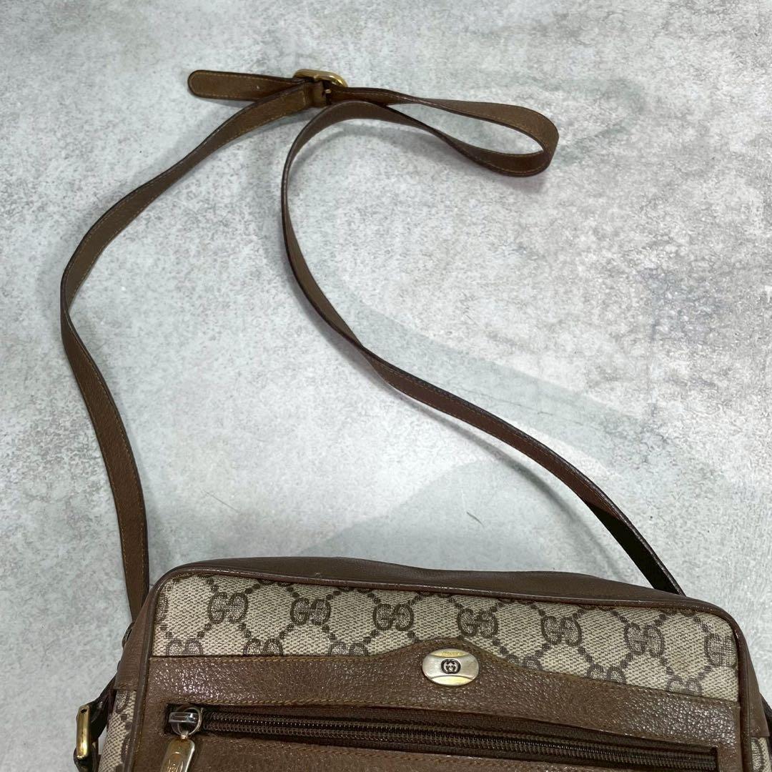 Gucci GG Sherry Line Shoulder Bag Brown Leather Logo — view 4