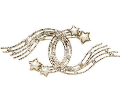 Unused Chanel Star Faux Pearl and Rhinestone Brooch
