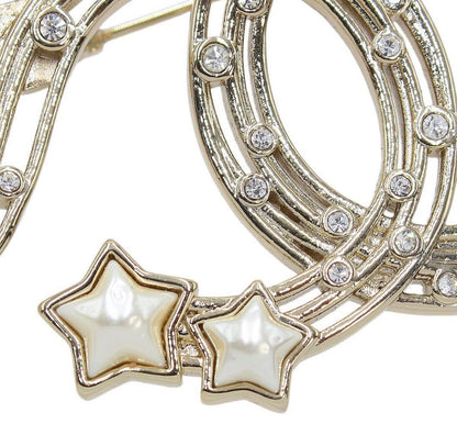 Unused Chanel Star Faux Pearl and Rhinestone Brooch