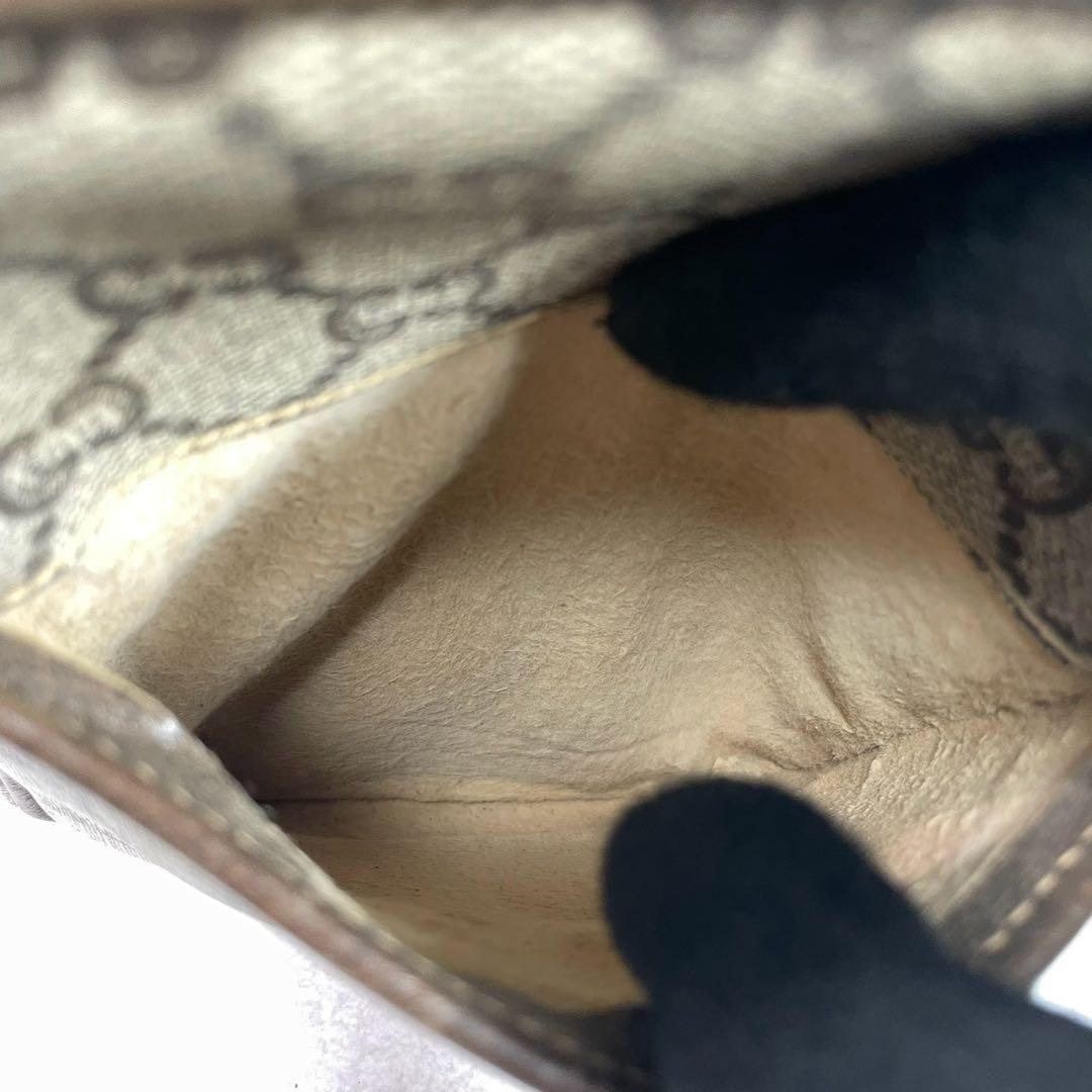Gucci GG Shoulder Bag Brown Beige Logo Leather — view 6