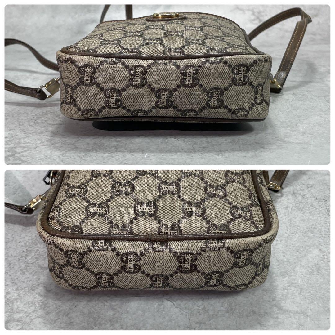 Gucci GG Shoulder Bag Brown Beige Logo Leather — view 8