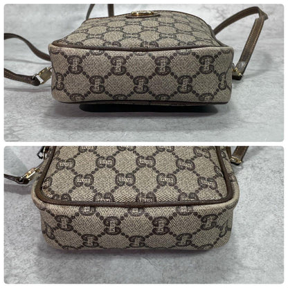 Gucci GG Shoulder Bag Brown Beige Logo Leather — view 8