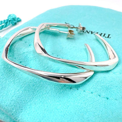 Tiffany & Co Frank Gehry Torque Large Earrings In Silver