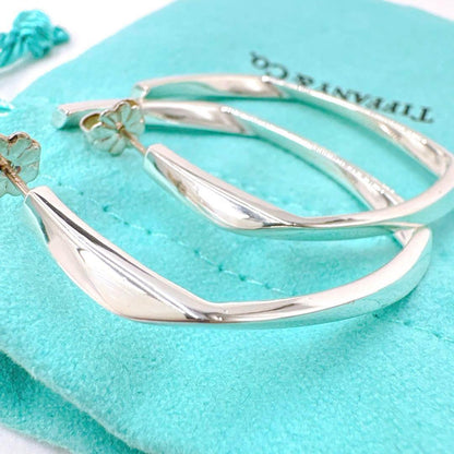 Tiffany & Co Frank Gehry Torque Large Earrings In Silver