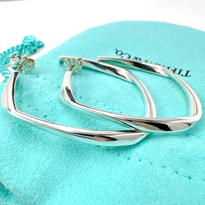 Tiffany & Co Frank Gehry Torque Large Earrings In Silver