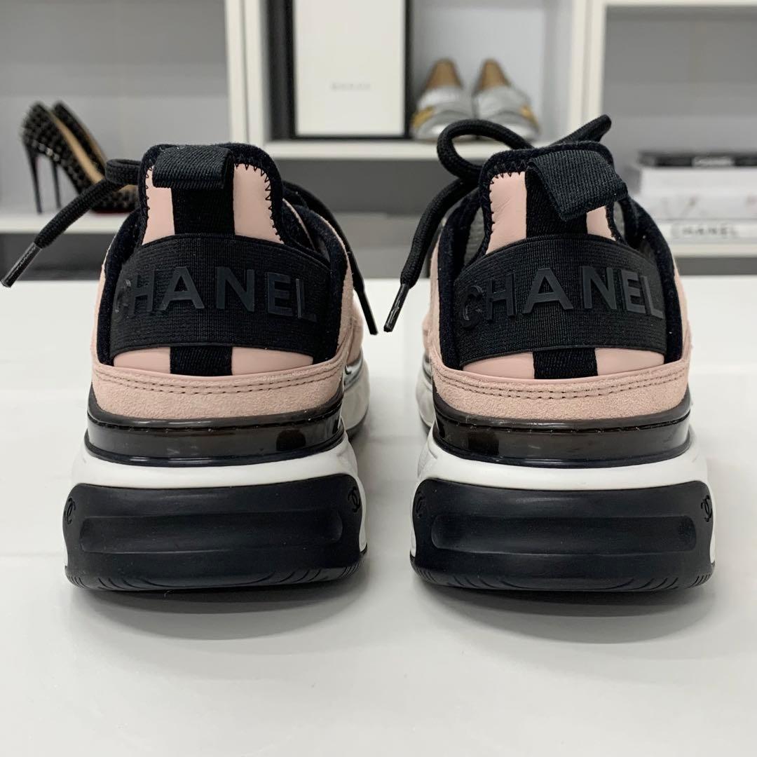 Chanel Cocomark Logo Suede Fabric Sneakers Pink