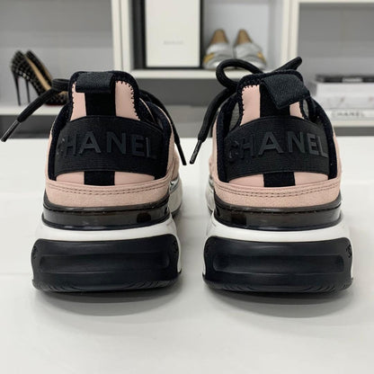 Chanel Cocomark Logo Suede Fabric Sneakers Pink