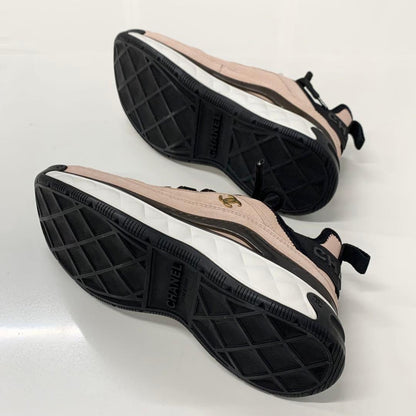 Chanel Cocomark Logo Suede Fabric Sneakers Pink