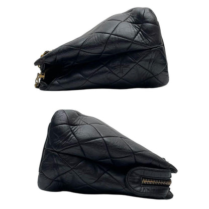 Chanel Lambskin Quilted Chain Shoulder Bag Black — view 4