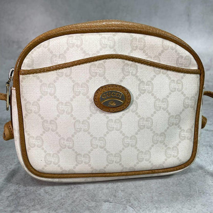 Gucci GG Shoulder Bag Brown White Logo Leather — view 2