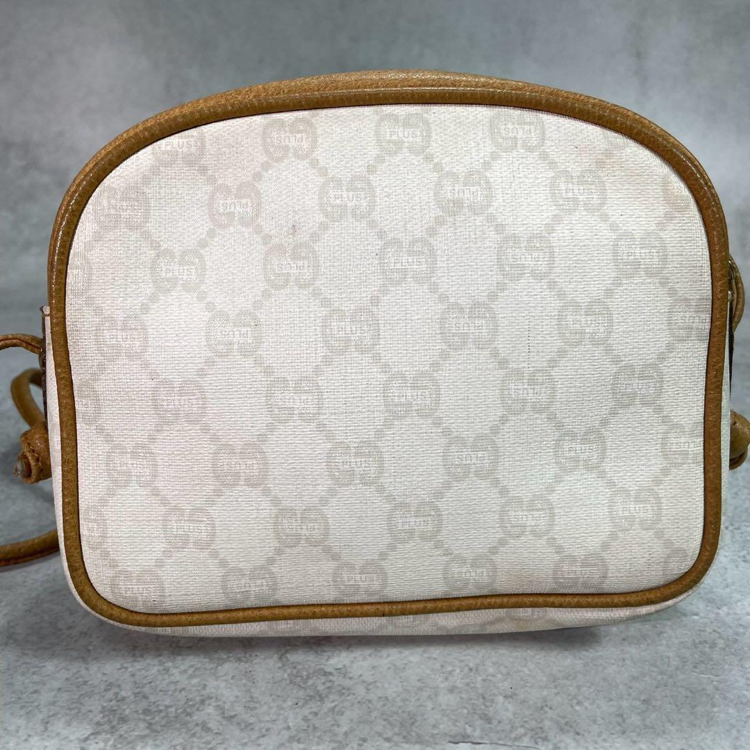 Gucci GG Shoulder Bag Brown White Logo Leather — view 3