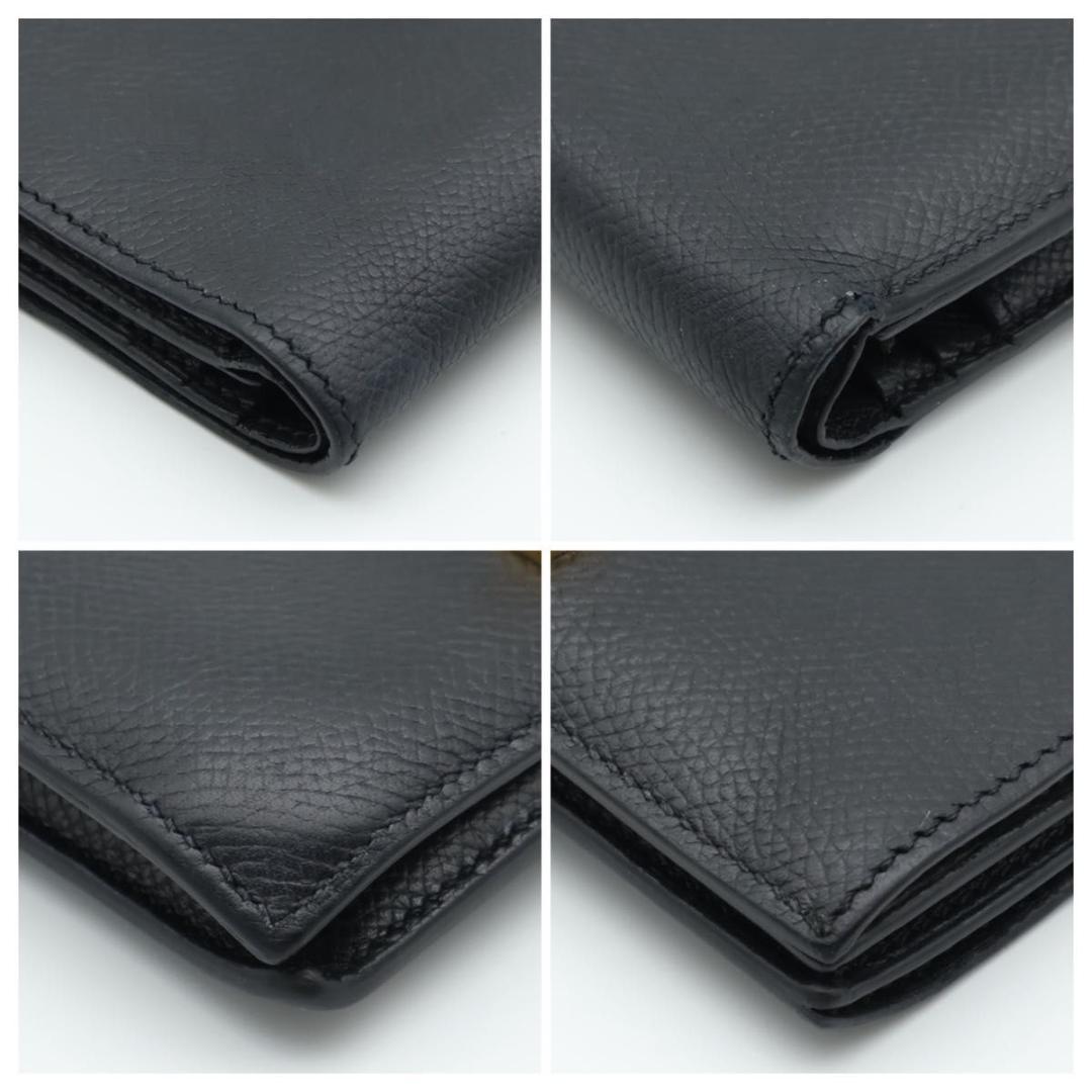 Hermes Bearn Compact Veau Epsom Bifold Wallet Black — view 8