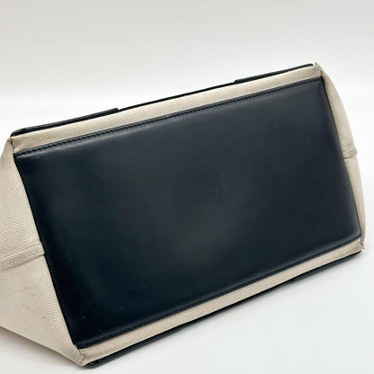 Balenciaga Navy Cabas M Canvas Beige Tote Pouch — view 9