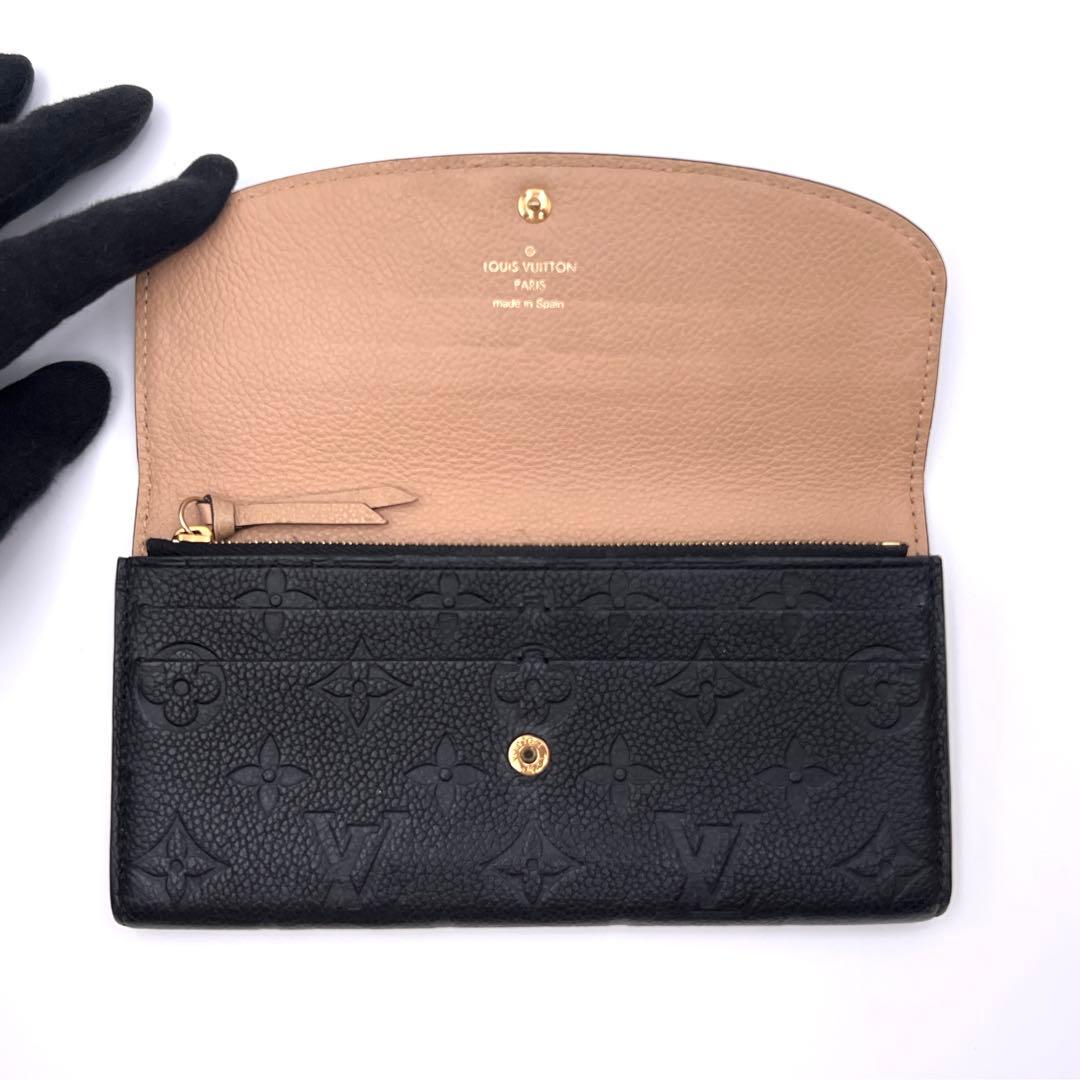Louis Vuitton Monogram Empreinte Portefeuille Emily Wallet Black — view 3
