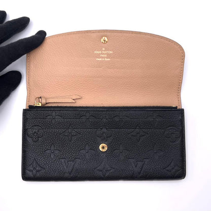 Louis Vuitton Monogram Empreinte Portefeuille Emily Wallet Black — view 3