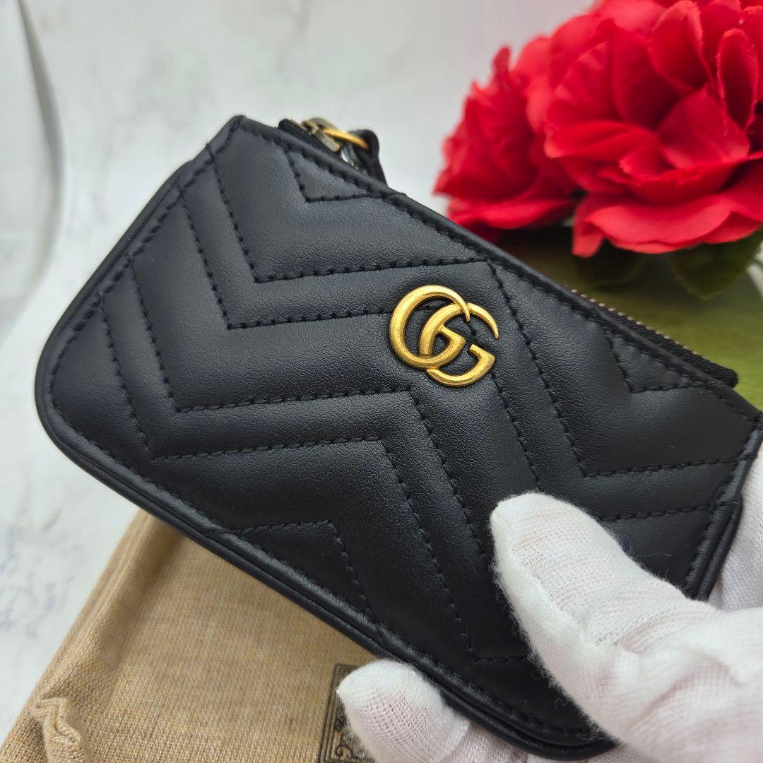 Gucci Coin Case Wallet GG Quilted Black — view 3