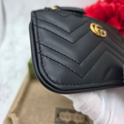 Gucci Coin Case Wallet GG Quilted Black — view 5