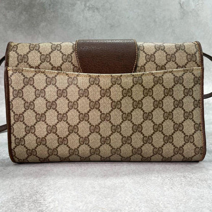 Gucci GG Shoulder Bag Brown Beige Leather — view 3