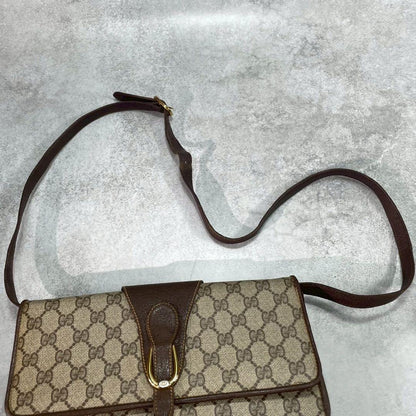 Gucci GG Shoulder Bag Brown Beige Leather — view 4