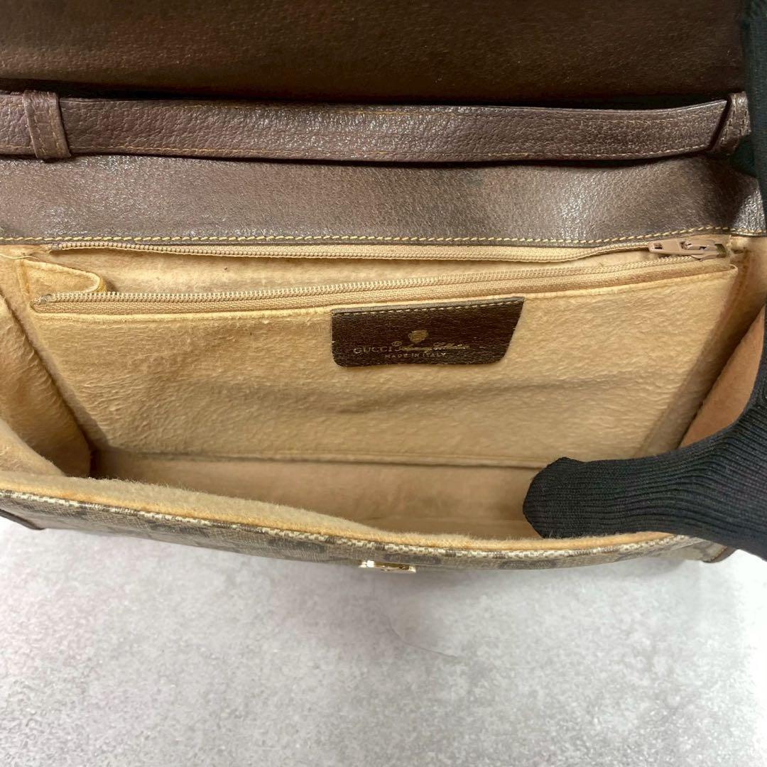 Gucci GG Shoulder Bag Brown Beige Leather — view 5