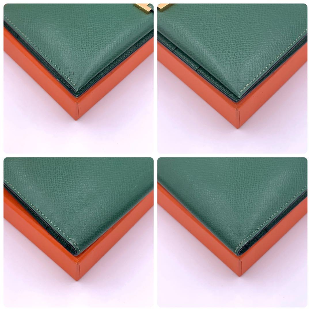 Hermes Bearn Classic Wallet Veau Grene Courchevel Vintage — view 7
