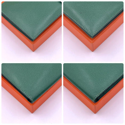 Hermes Bearn Classic Wallet Veau Grene Courchevel Vintage — view 8
