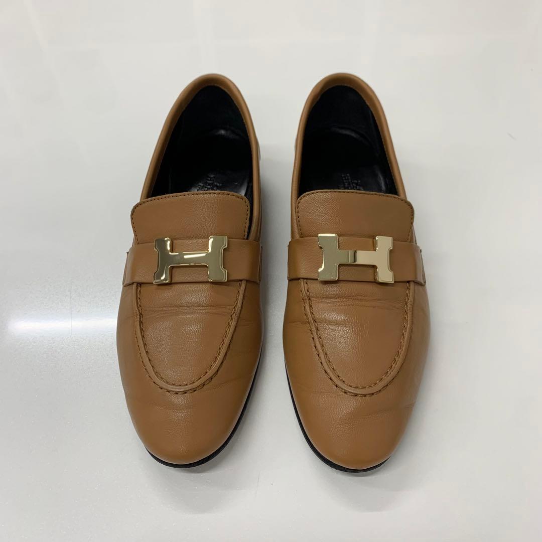 Hermes Paris H Leather Loafers Brown — view 2