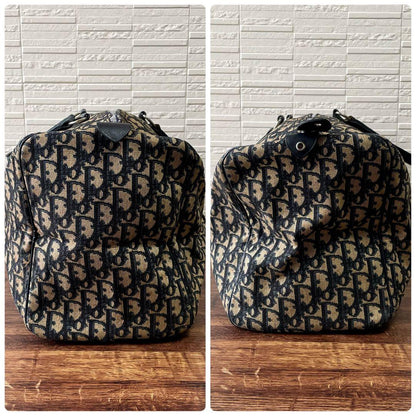 Dior Trotter Canvas Leather Boston Hand Bag All Over Pattern — view 3