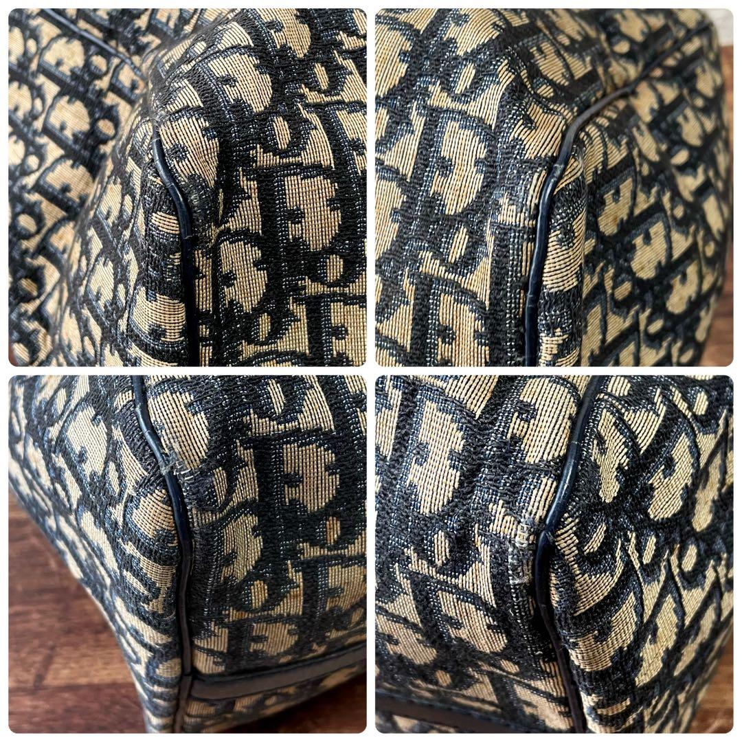 Dior Trotter Canvas Leather Boston Hand Bag All Over Pattern — view 5