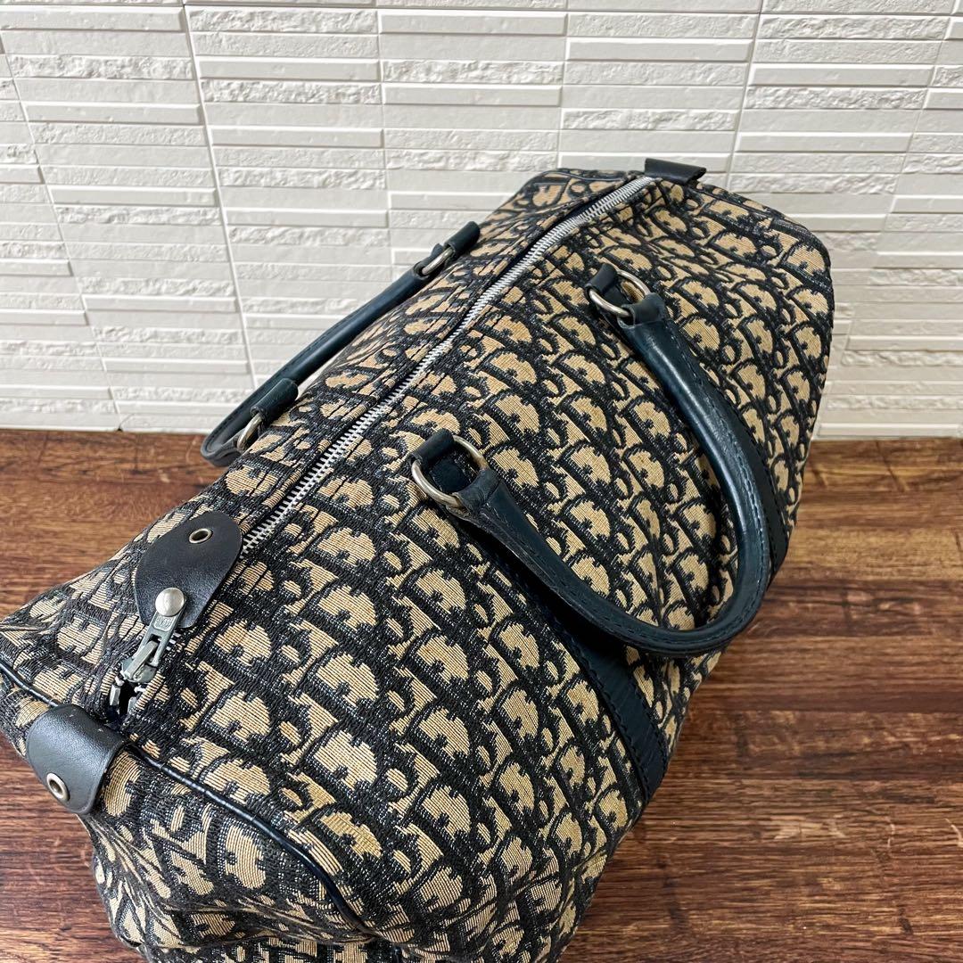 Dior Trotter Canvas Leather Boston Hand Bag All Over Pattern — view 7