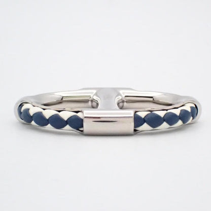 Hermes Scarf Ring 90 Chaine D'ancre Blue Silver — view 3