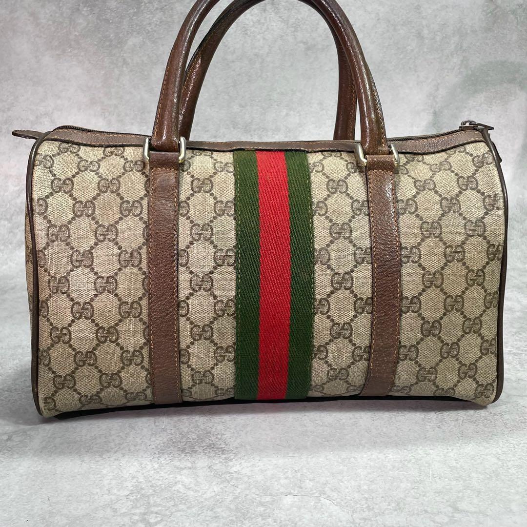 Gucci GG Sherry Line Boston Bag Brown Leather — view 3
