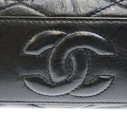 Chanel Old Vintage Matelasse Leather Shoulder Bag Black