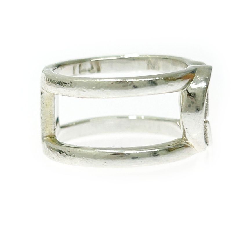 Gucci Silver Interlocking G Wide Open Band Ring 4.4g 925 Engraved 368328 Ring