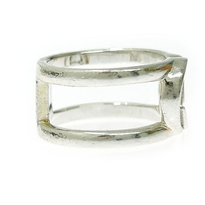 Gucci Silver Interlocking G Wide Open Band Ring 4.4g 925 Engraved 368328 Ring