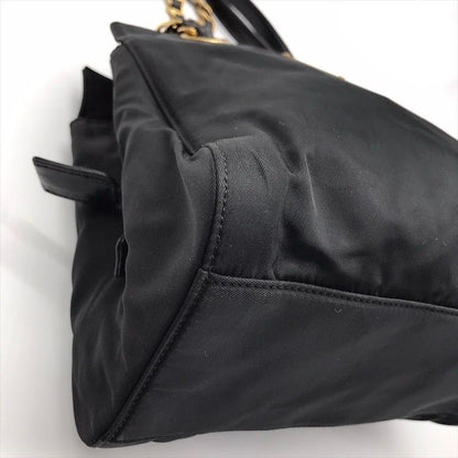 Prada Nylon Tessuto Chain Shoulder Bag Black