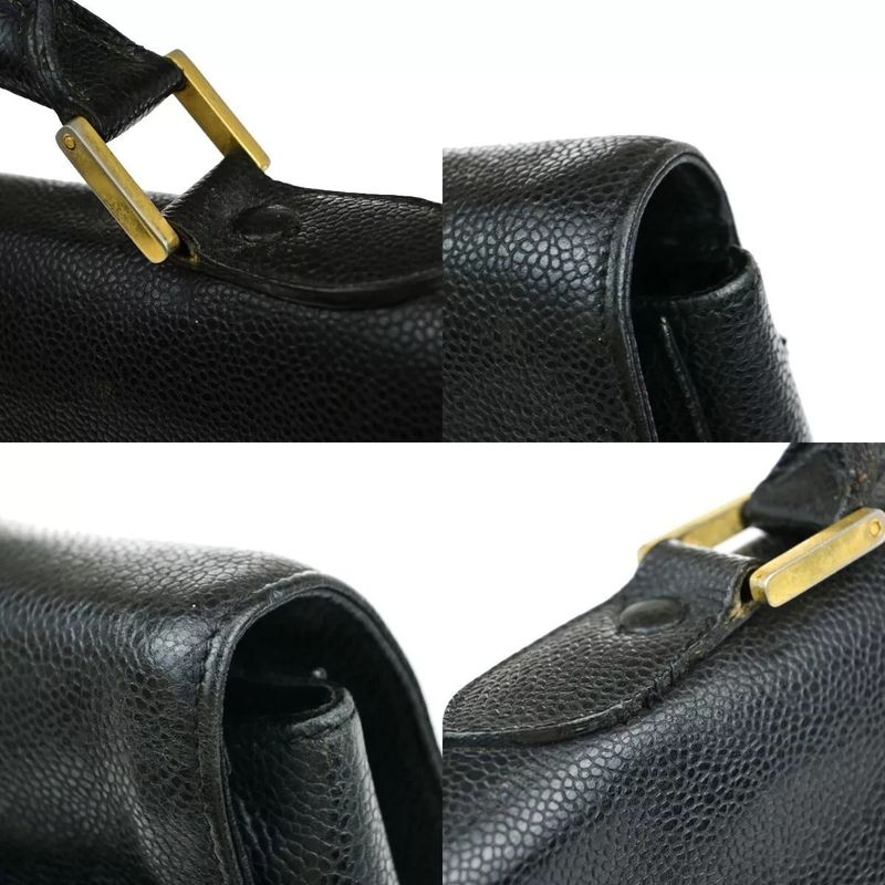 Chanel Business Bag Handbag Briefcase Black Leather 11ka220