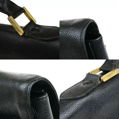 Chanel Business Bag Handbag Briefcase Black Leather 11ka220