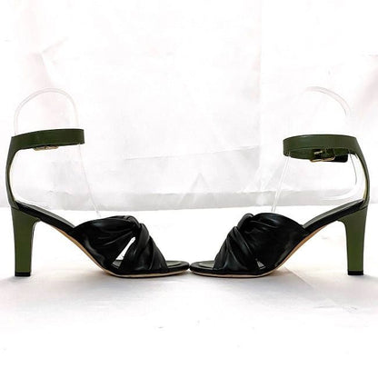 Celine Heels Sandals Khaki Black Ec20708 Excellent Condition