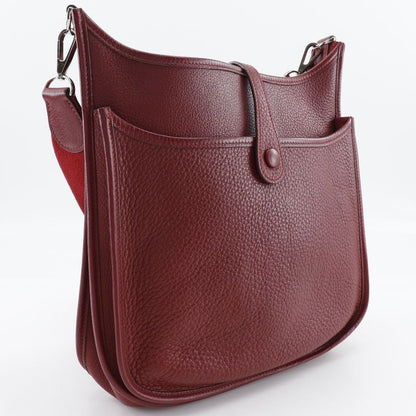 Hermes Evelyn 2PM Taurillon Clemence Red/silver Hardware □J Ladies Shoulder Bag