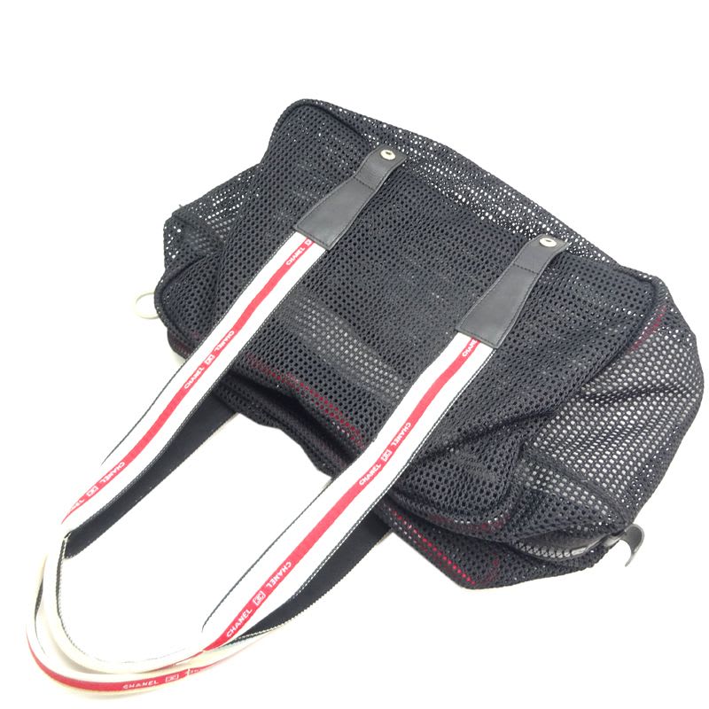 Chanel Shoulder Mesh Sports Line Tote Black Bag
