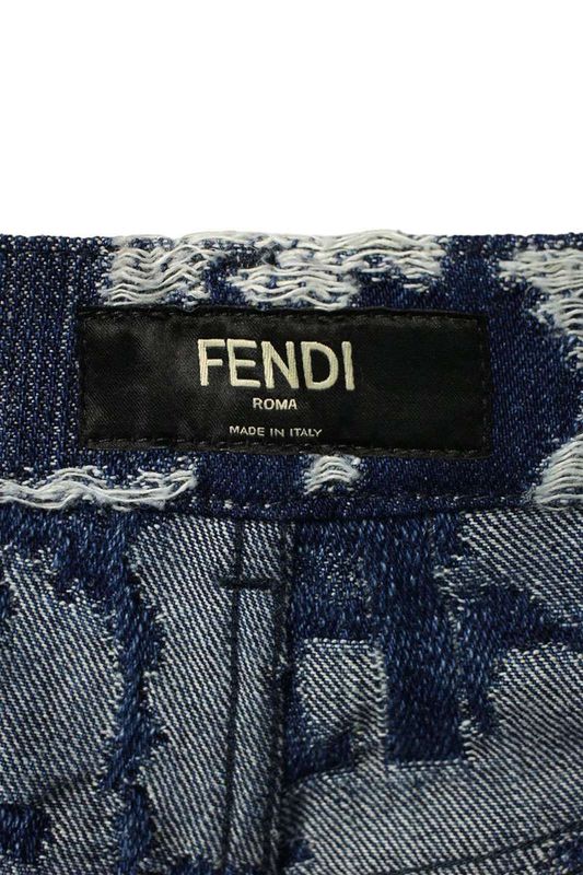 Fendi 24SS Flp345ar9n Blue FF Denim Pants Men's 32