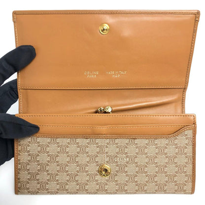 Celine Long Wallet With Clasp Macadam Vintage Triomphe